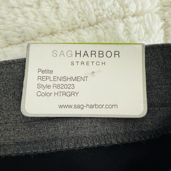 NWT Sag Harbor Woman’s Stretch Petite Size 14P Hunter Gray Dress Pants Career - Picture 3 of 8